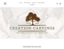 Tablet Screenshot of creationcarvings.com